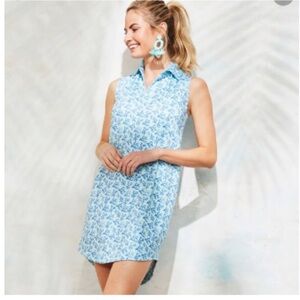 VINEYARD VINES Coral Sankaty Lucaya Dress In Coral Crystal Blue XL